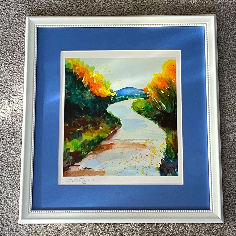 Laura Trevey Mountain Stream Print in custom Frame